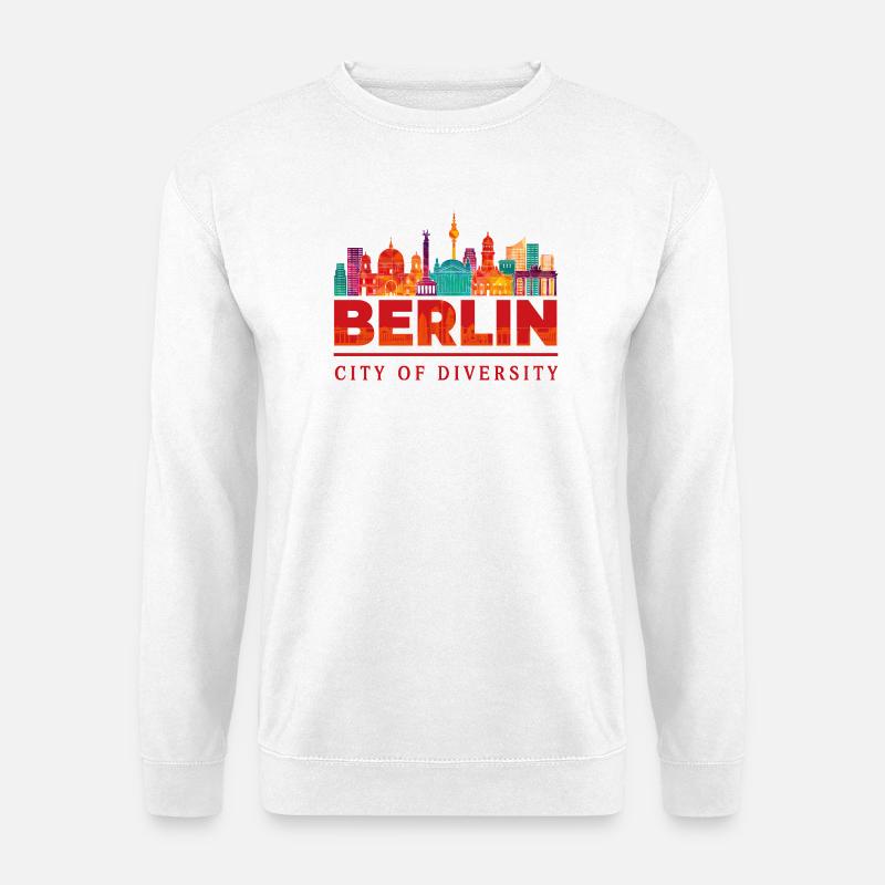 Berlin Skyline – City of Diversity Design - Unisex Pullover - Weiß