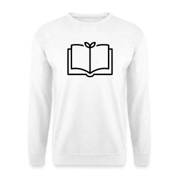Book Nature Sheet Outline - Unisex Sweatshirt - white - Front