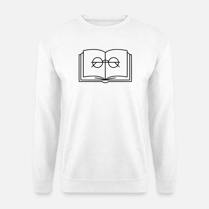 Offenes Buch Brille Lesebrille - Unisex Pullover - Weiß