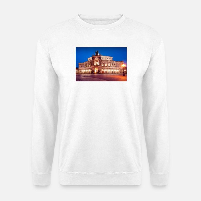 Dresden Semperoper in the evening light - Unisex Sweatshirt - white
