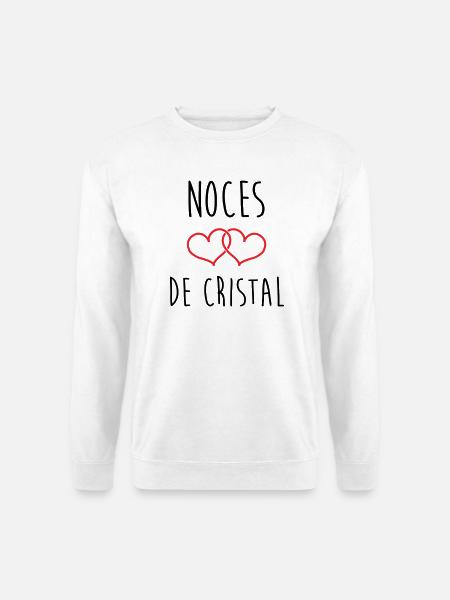 Crystal Wedding 15 Years of Marriage - Unisex Sweatshirt - white