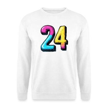 24 Zahl Bunt - Unisex Pullover - Weiß - Vorne