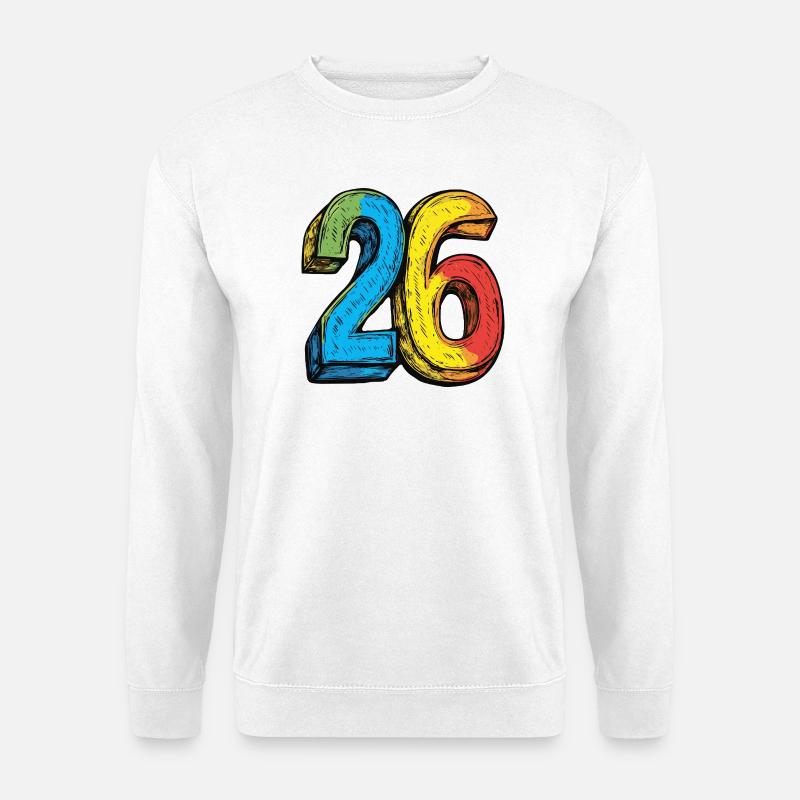 26 Zahl Bunt - Unisex Pullover - Weiß