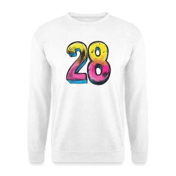28 Number Colorful - Unisex Sweatshirt - white - Front