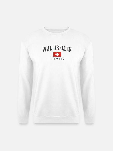 Wallisellen Schweiz Emblem mit Schweizer Flagge - Unisex Pullover - Weiß