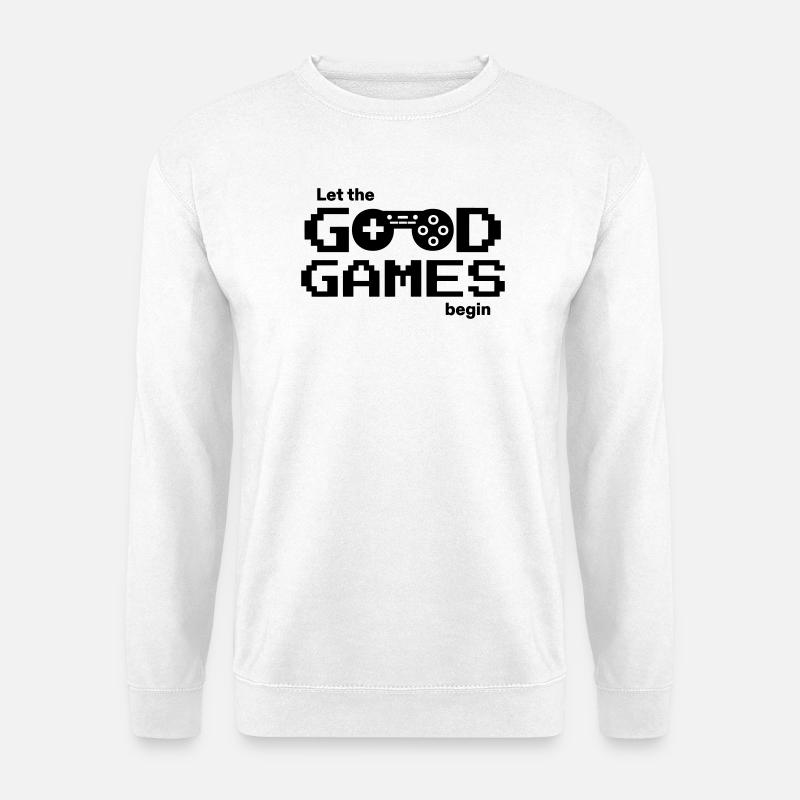 Let the good games begin – Pixel-Controller - Unisex Pullover - Weiß