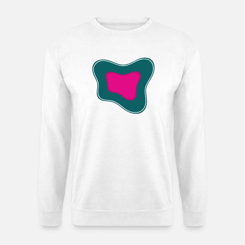 Pink abstraction on a teal background - Unisex Sweatshirt - white