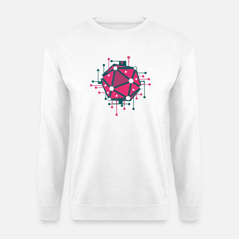 Techno pink geometric network - Unisex Sweatshirt - white
