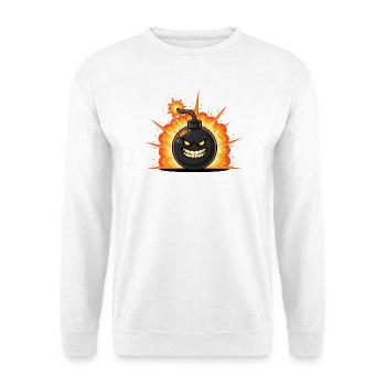 Explosion bomb cartoon with grin - Unisex Sweatshirt - white - Front