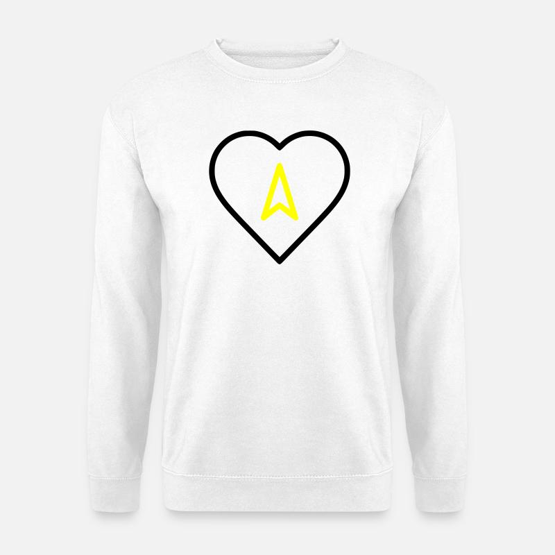 Herz mit Pfeil Richtung - Unisex Pullover - Weiß