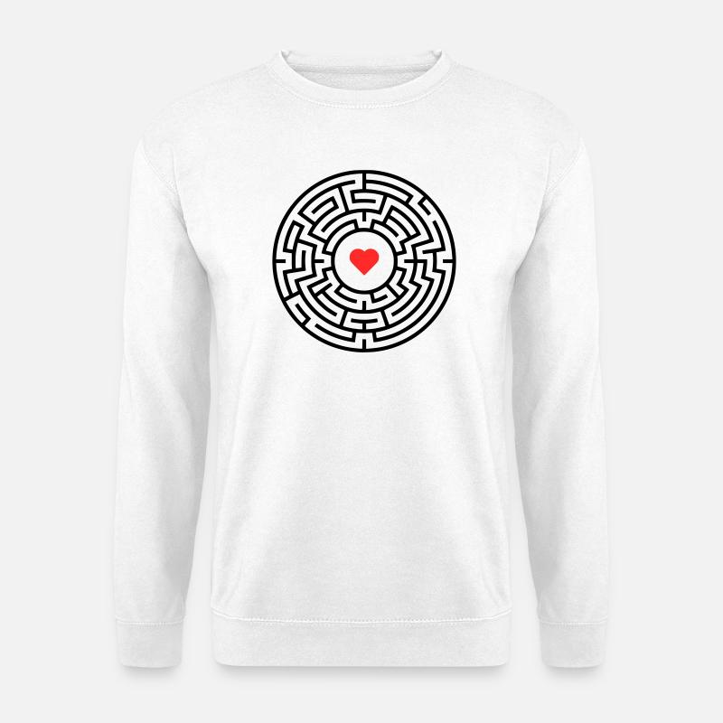 Labyrinth Herz Irrgarten - Unisex Pullover - Weiß