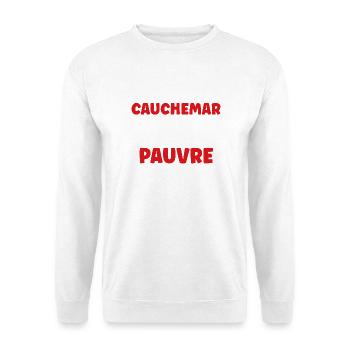 Arm - Unisex Pullover - Weiß - Vorne - Alina (178cm) & Michal (187cm)