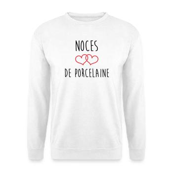 porcelain wedding 20 years of love - Unisex Sweatshirt - white - Front