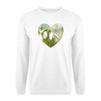 Snowdrop Heart Design - Unisex Sweatshirt - white - Front