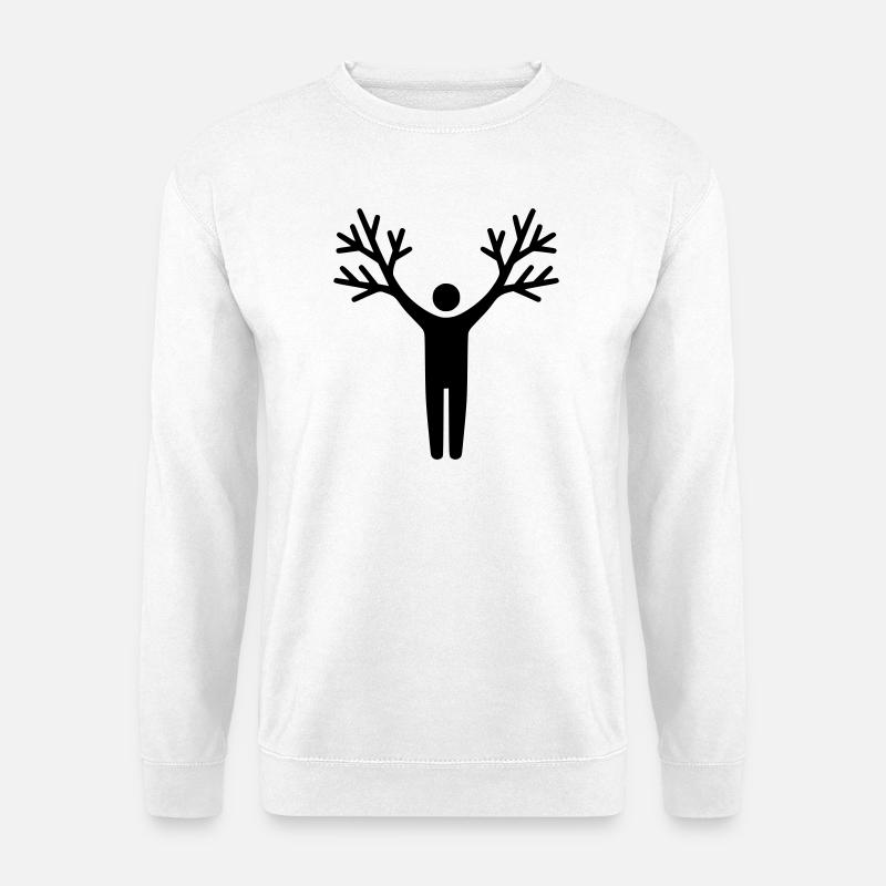 Baum Mensch Wurzeln Wachstum - Unisex Pullover - Weiß