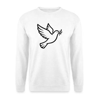 Friedenstaube Zweig Peace - Unisex Pullover - Weiß - Vorne