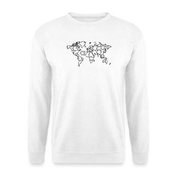 World Map Puzzle Earth Global - Unisex Sweatshirt - white - Front