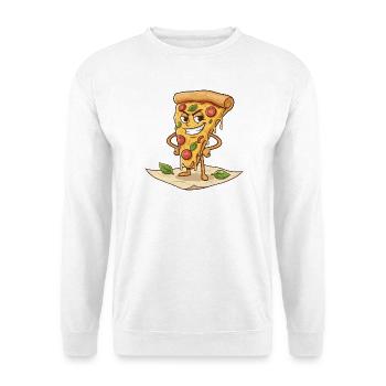 Naughty Pizza Slice Cartoon - Unisex Sweatshirt - white - Front