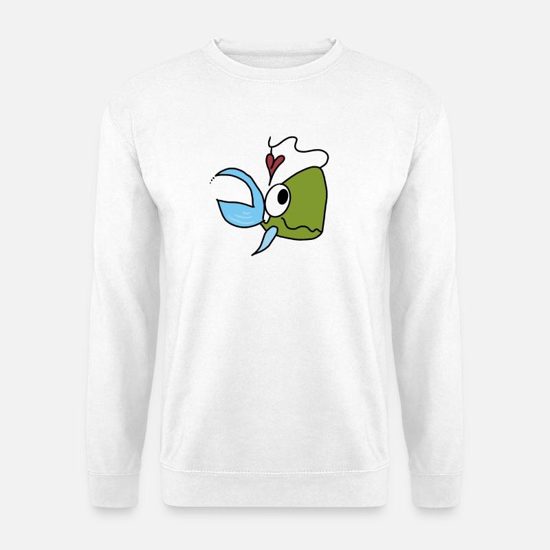 Meeresfreund Fisch Herz Cartoon - Unisex Pullover - Weiß