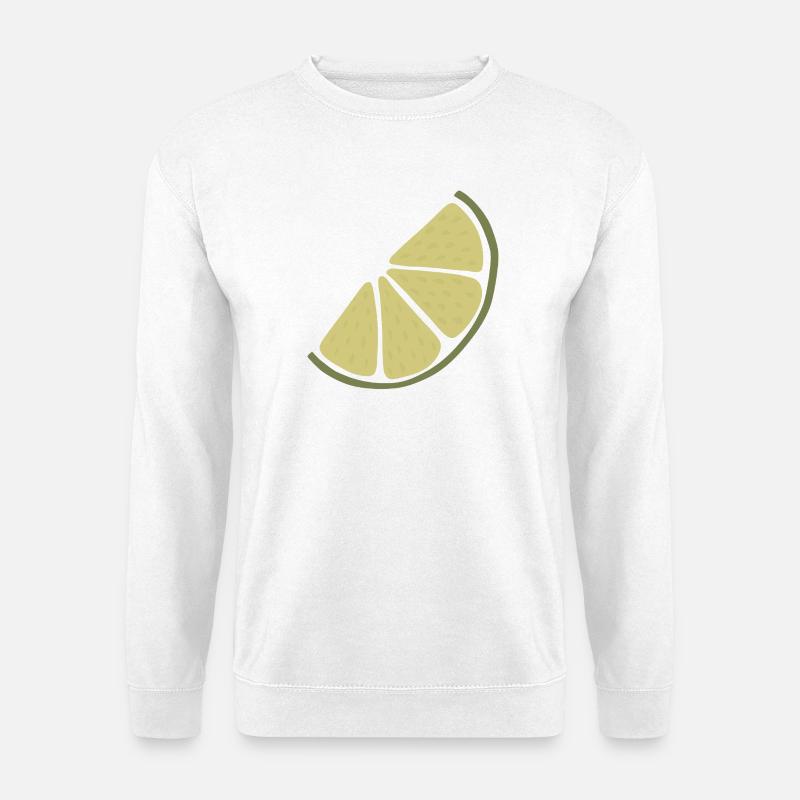 Lime Slice Minimalistische Limette - Unisex Pullover - Weiß