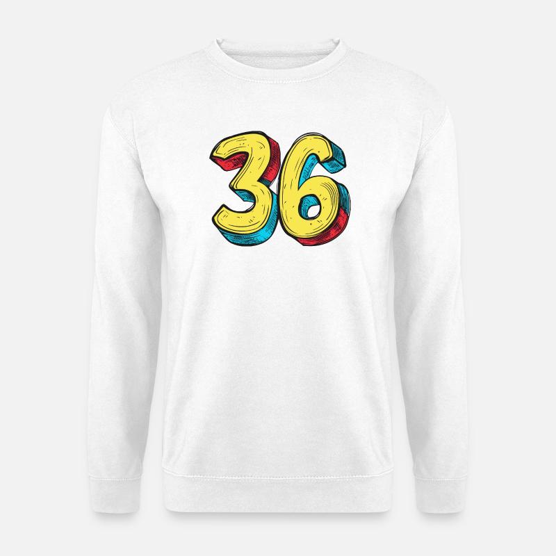 36 Zahl Bunt - Unisex Pullover - Weiß