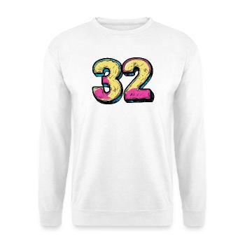 32 Number Colorful - Unisex Sweatshirt - white - Front