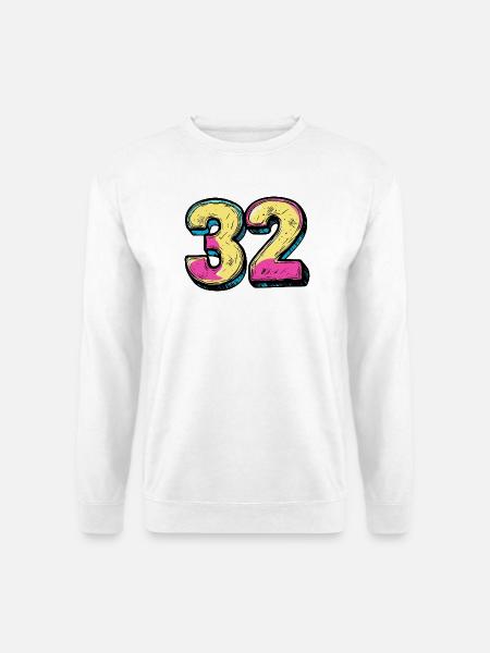 32 Zahl Bunt - Unisex Pullover - Weiß