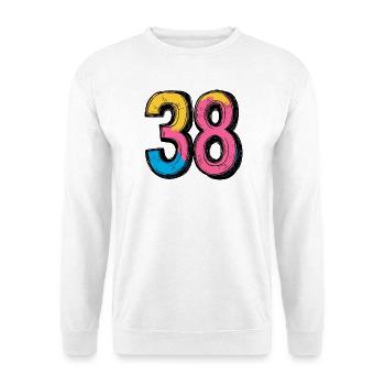 38 Nombre Coloré - Sweat-shirt Unisexe - blanc - Devant
