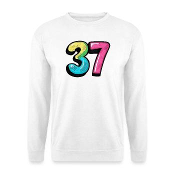 37 Nombre Coloré - Sweat-shirt Unisexe - blanc - Devant