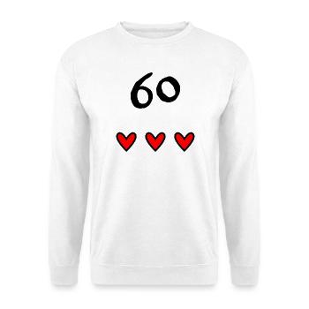 60. 60 JAHRE. 60-JÄHRIGES JUBILÄUM. 60. GEBURTSTAG. - Unisex Pullover - Weiß - Vorne