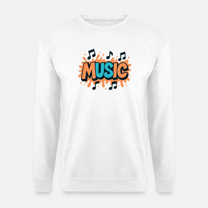 Bunte Musik Popmusik Noten - Unisex Pullover - Weiß