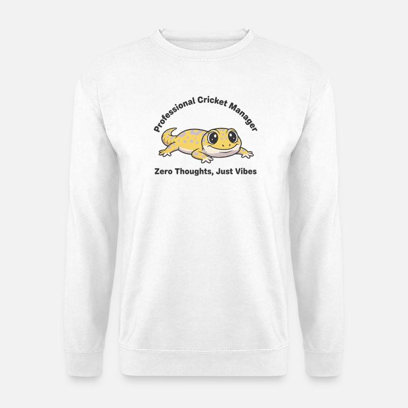 Zero Thoughts Just Vibes Gecko - Unisex Sweatshirt - white