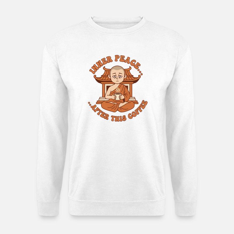Inner Peace Kaffee Zen-Mönch - Unisex Pullover - Weiß