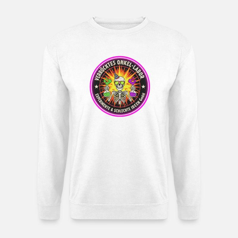 Verrücktes Onkel-Labor - Experimente & Ideen - Unisex Pullover - Weiß