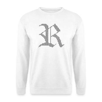 Typografisches R-Gotik-Buchstabendesign - Unisex Pullover - Weiß - Vorne