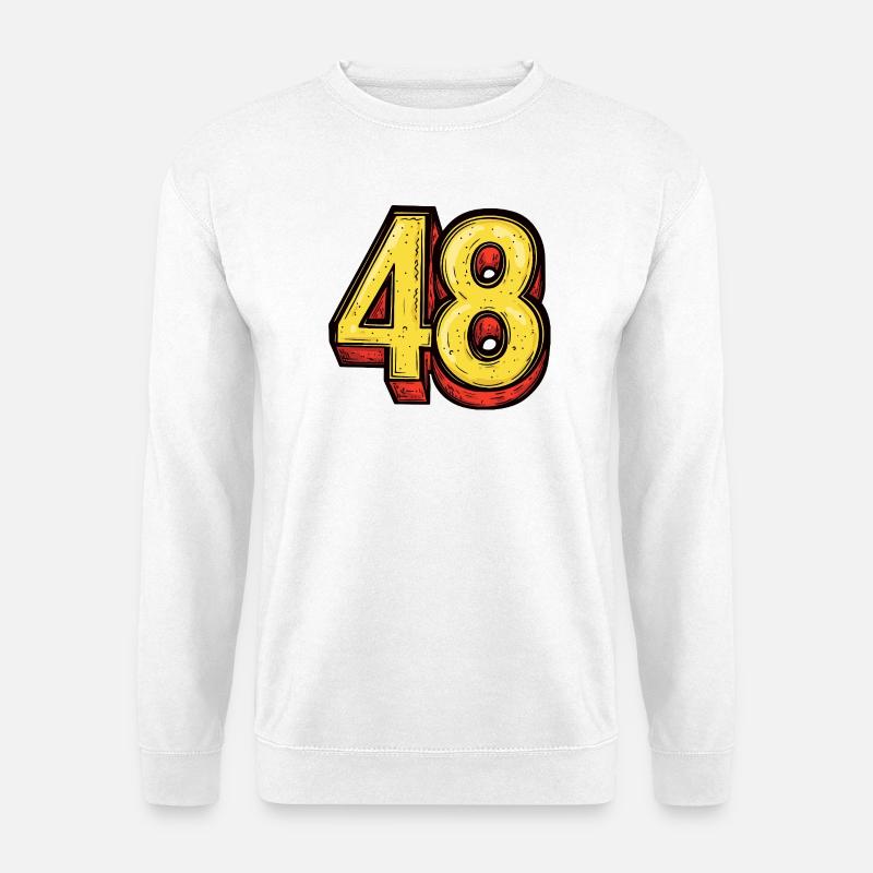 48 Zahl Bunt - Unisex Pullover - Weiß