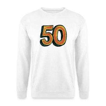 50 Zahl Bunt - Unisex Pullover - Weiß - Vorne