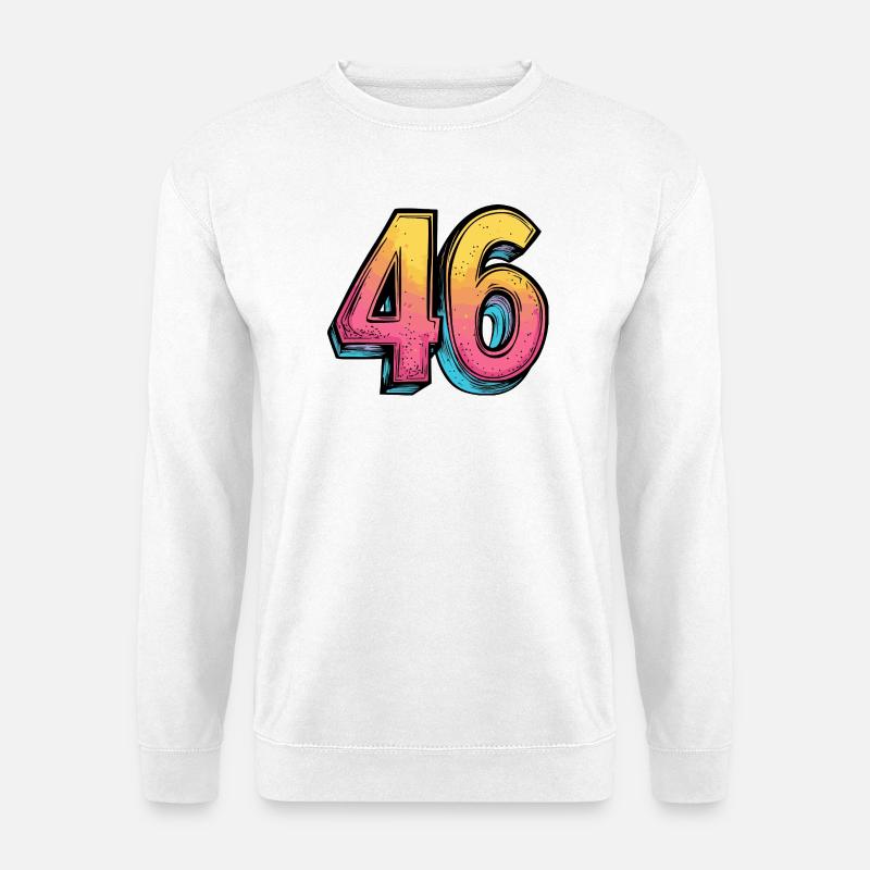 46 Zahl Bunt - Unisex Pullover - Weiß