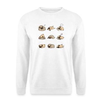 Neuf poses mignonnes de carlin endormi - Sweat-shirt Unisexe - blanc - Devant