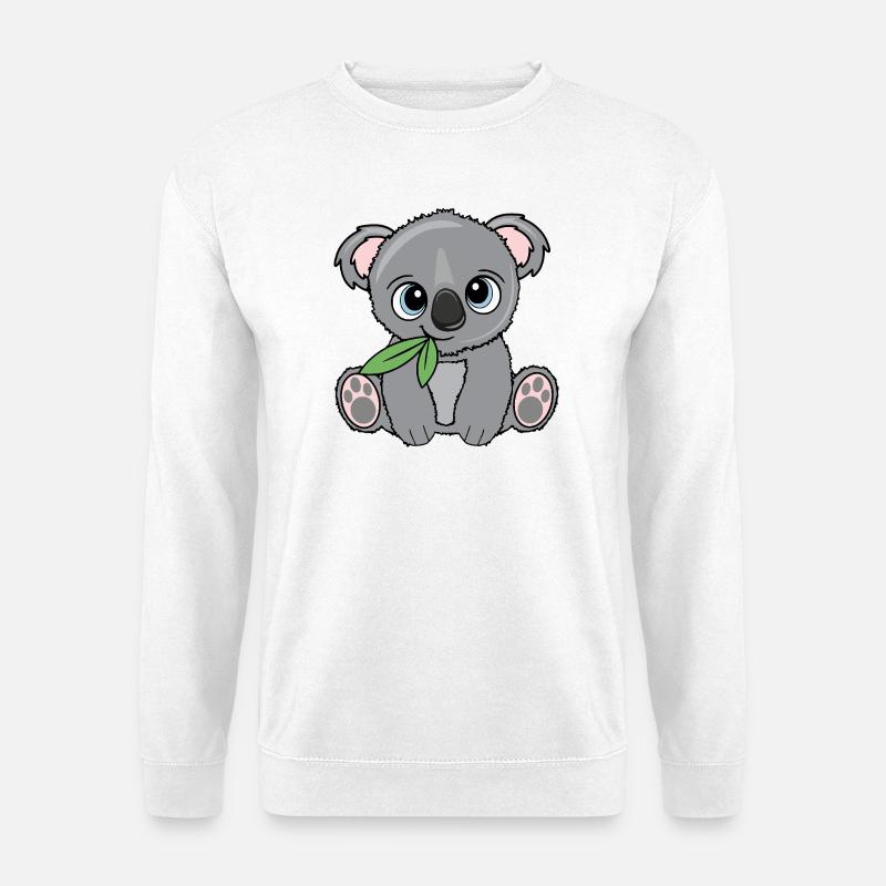 Small koala with leaf - Unisex Sweatshirt - white