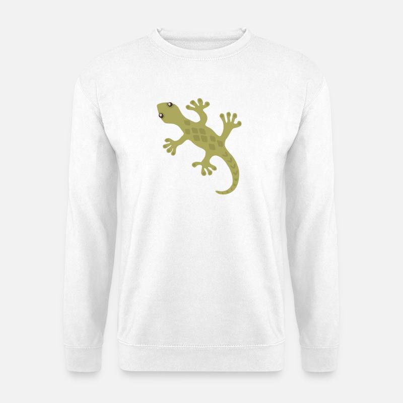 Lime Gecko Silhouette Pattern - Unisex Sweatshirt - white