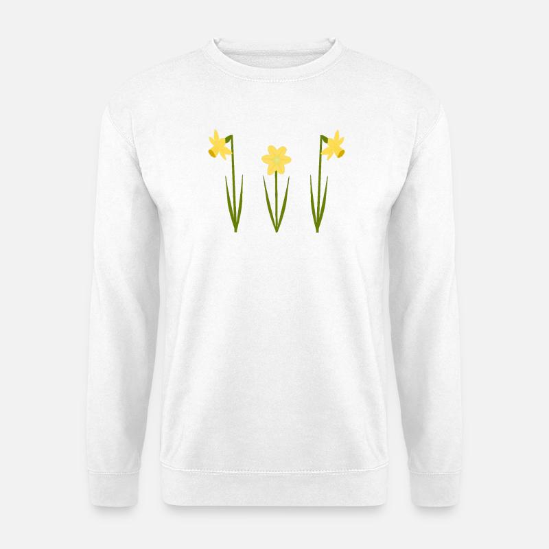 Mars bursdagsblomst påskeliljer i blomst - Genser unisex - hvit