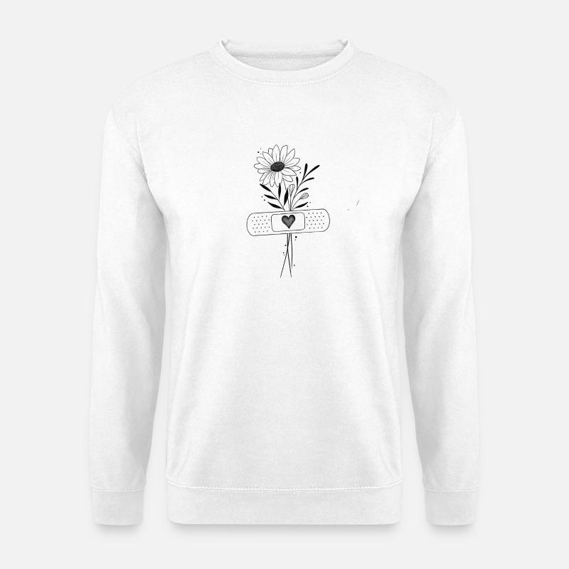 Gänseblümchenherz-Schleife - Unisex Pullover - Weiß