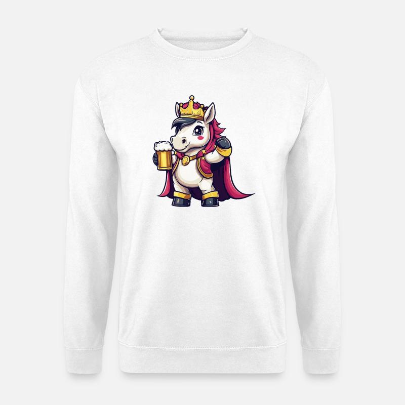 Einhorn Bier König - Unisex Pullover - Weiß