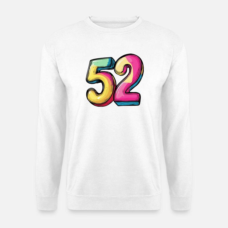 52 Zahl Bunt - Unisex Pullover - Weiß