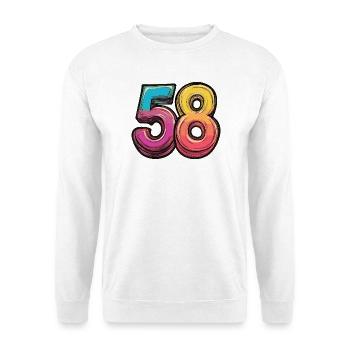 58 Nombre Coloré - Sweat-shirt Unisexe - blanc - Devant