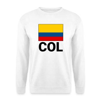 Colombia flag tricolor with abbreviation COL - Unisex Sweatshirt - white - Front
