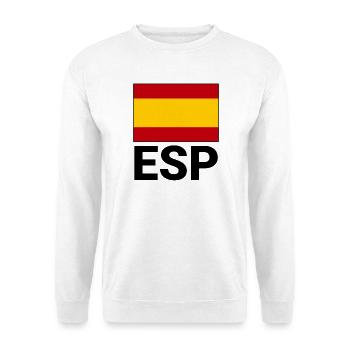 Sporty Spain flag with ESP abbreviation - Unisex Sweatshirt - white - Front