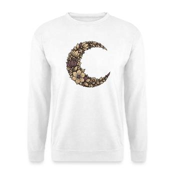Blumenhalbmond Kranz - Unisex Pullover - Weiß - Vorne