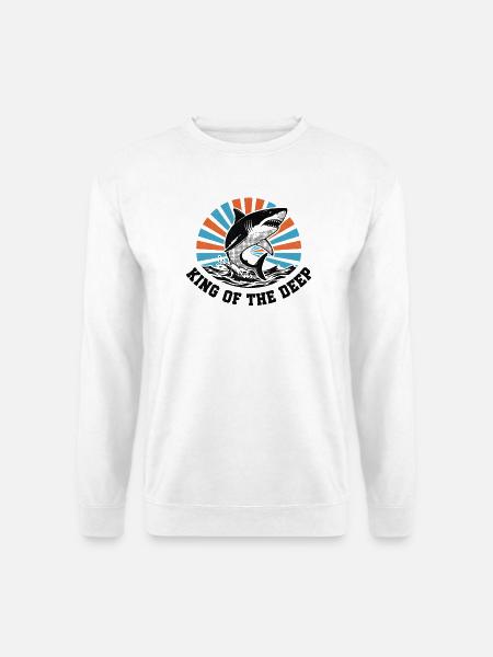 Shark King of the Deep Burst - Unisex Sweatshirt - white